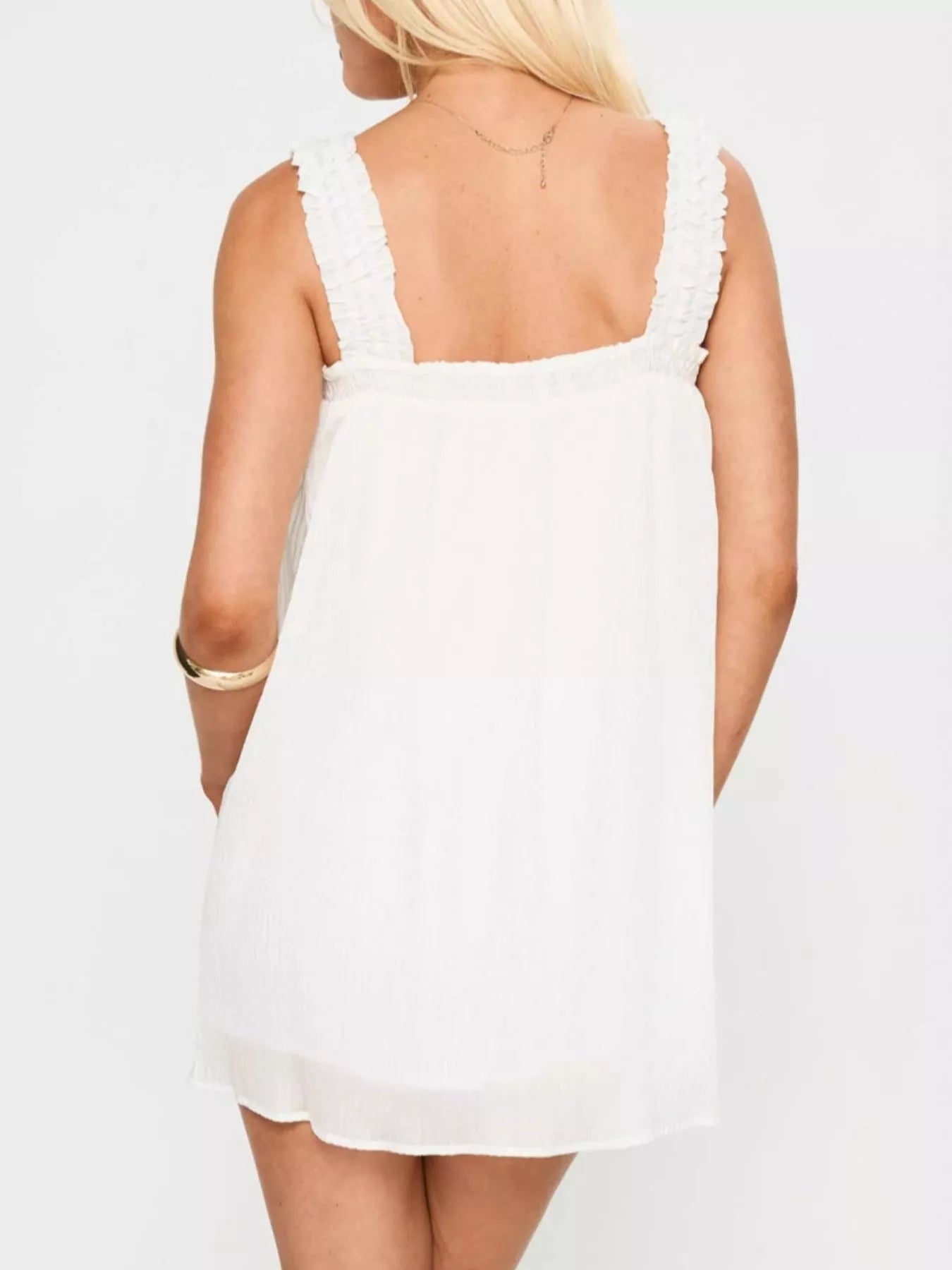 Frill Square Neck Mini Dress - MAD RUFFI