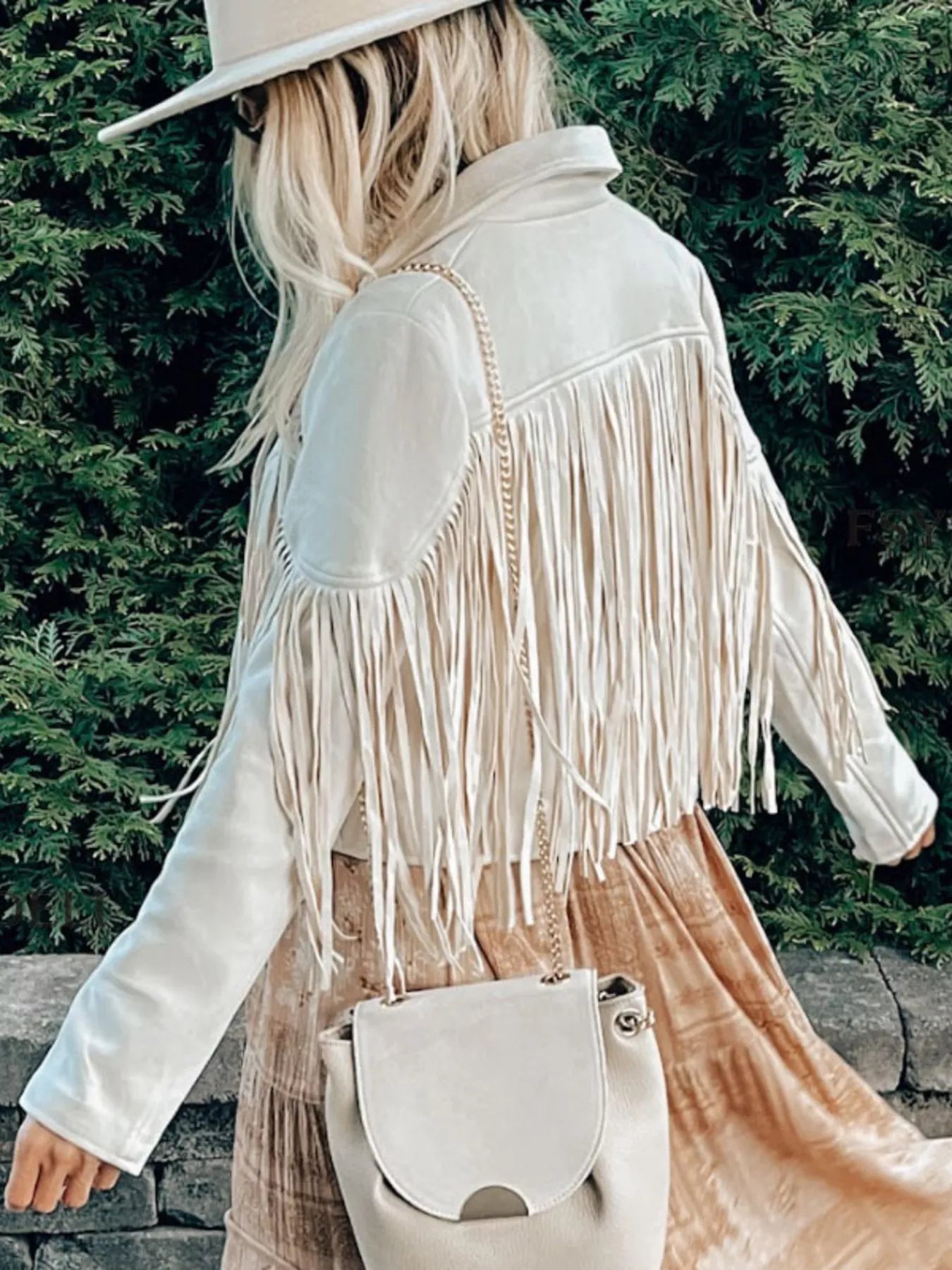 Fringe Open Front Cropped Jacket - MAD RUFFI