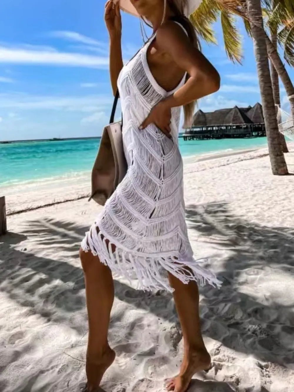 Fringe Scoop Neck Cover - Up - MAD RUFFI