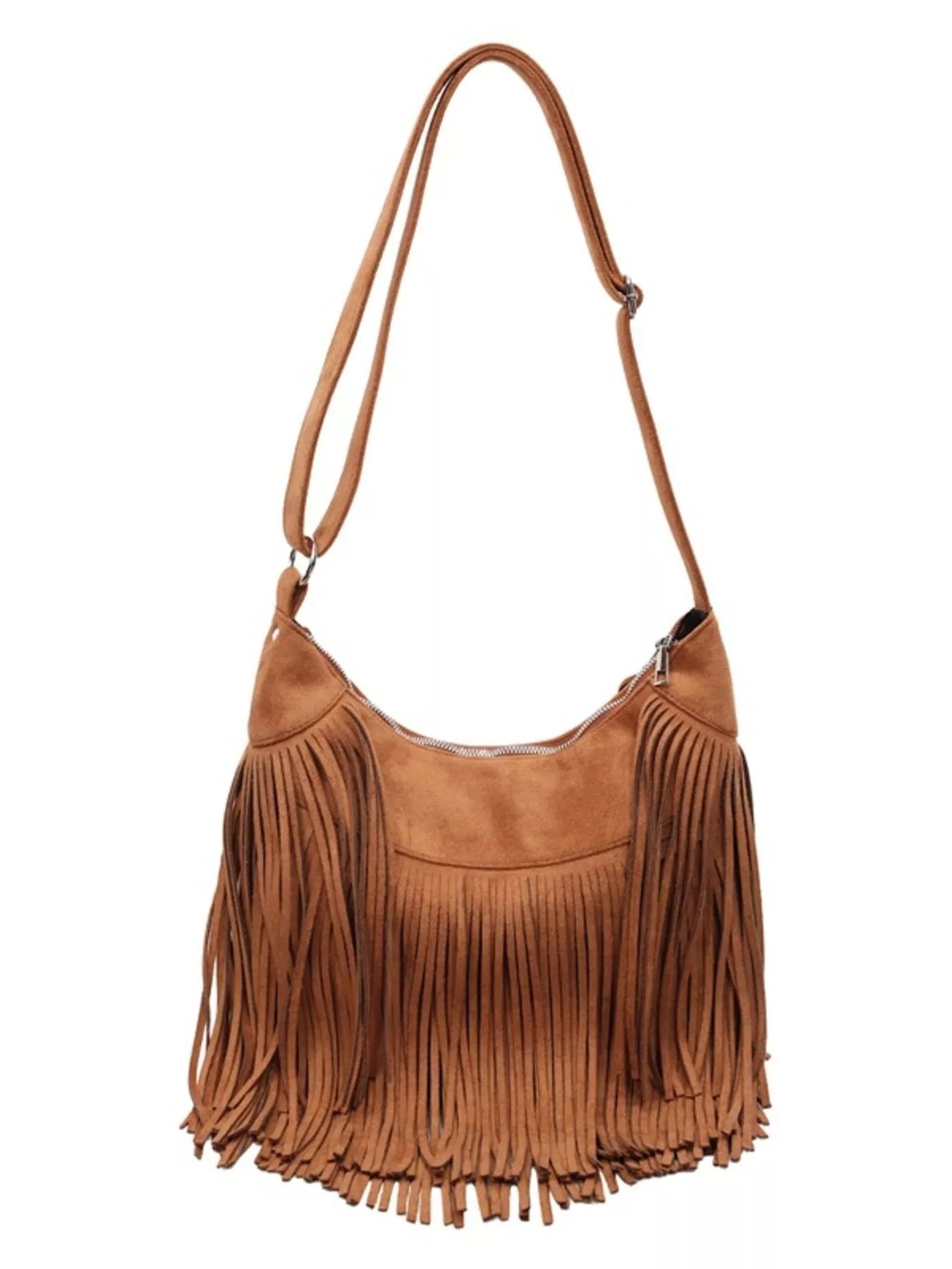 Fringe Suede Crossbody Bag - MAD RUFFI