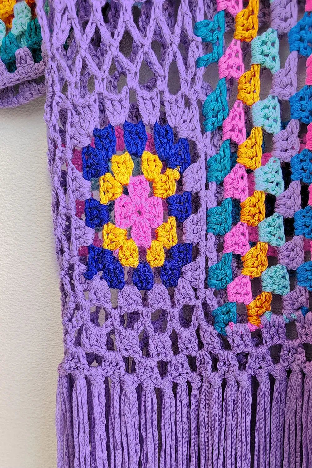 Fringe Tied Long Sleeve Cardigan - MAD RUFFI