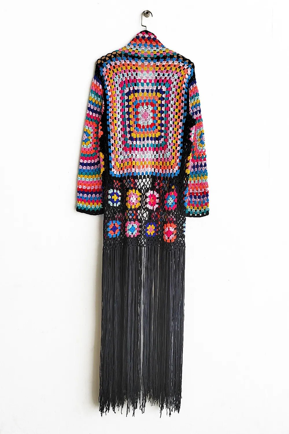 Fringe Tied Long Sleeve Cardigan - MAD RUFFI