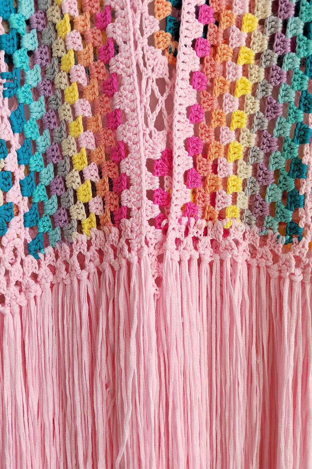 Fringe Tied Long Sleeve Cardigan - MAD RUFFI