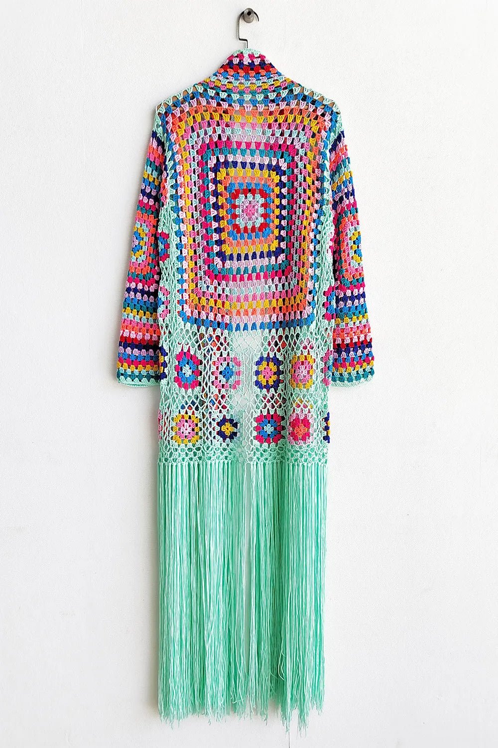 Fringe Tied Long Sleeve Cardigan - MAD RUFFI