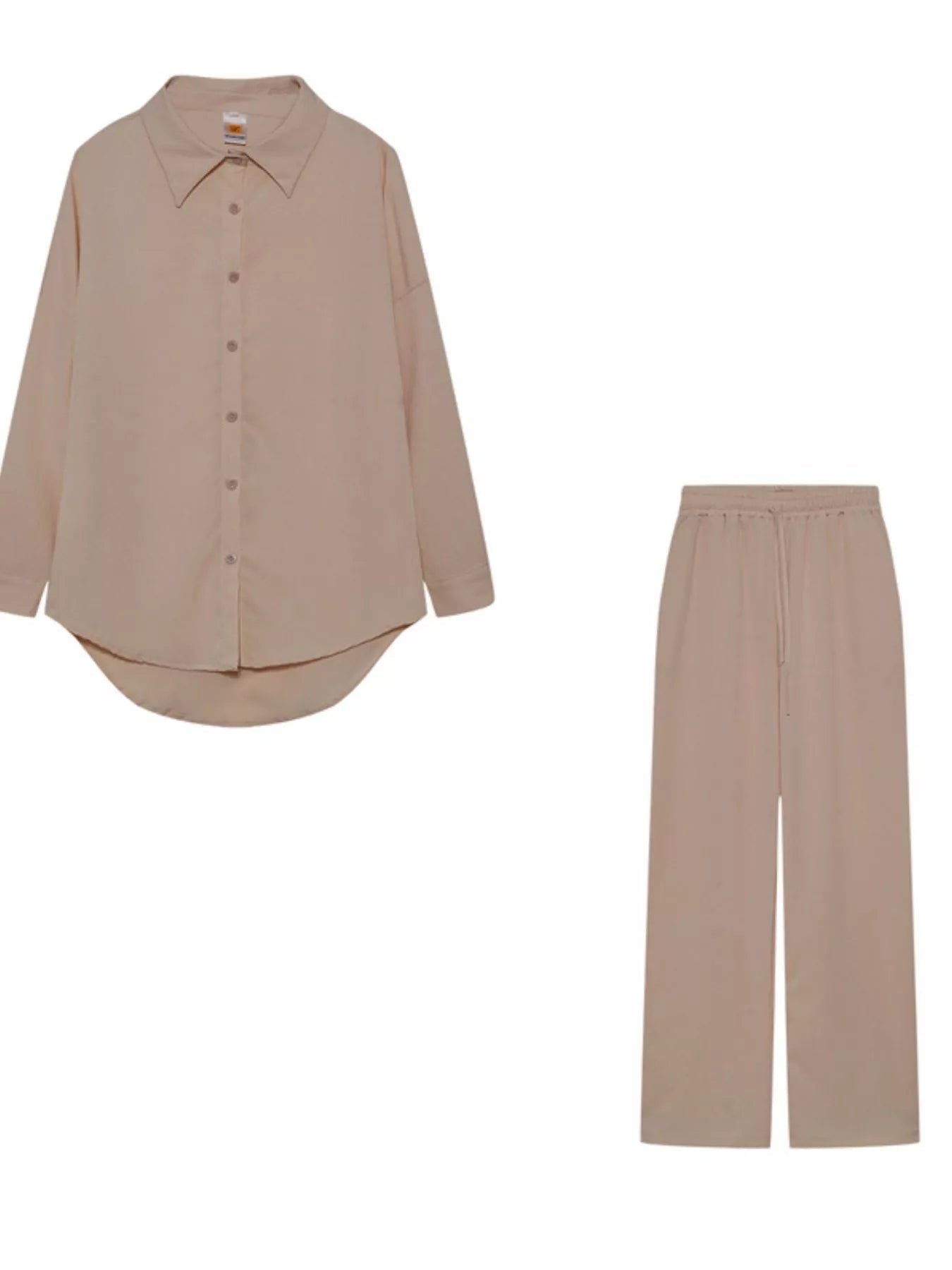 Full Size Button Up Shirt and Pants Set Plus Size - MAD RUFFI