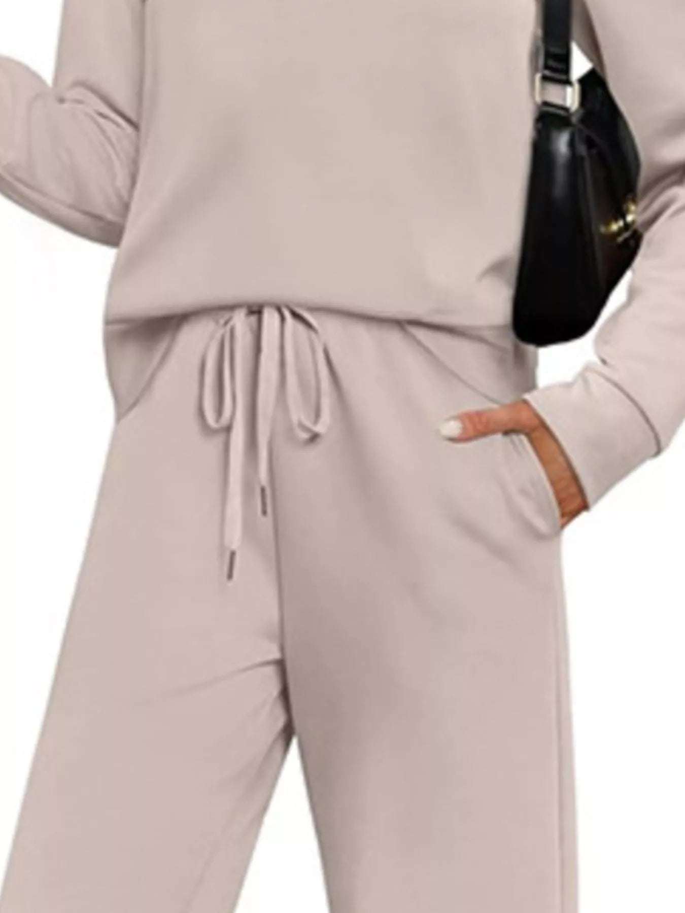 Full Size Casual Long Sleeve Top and Pants Set Plus Size - MAD RUFFI
