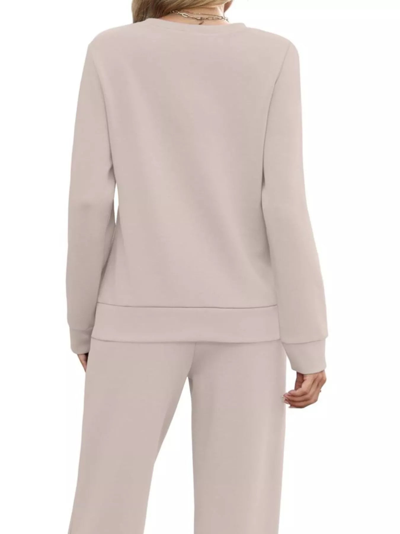 Full Size Casual Long Sleeve Top and Pants Set Plus Size - MAD RUFFI