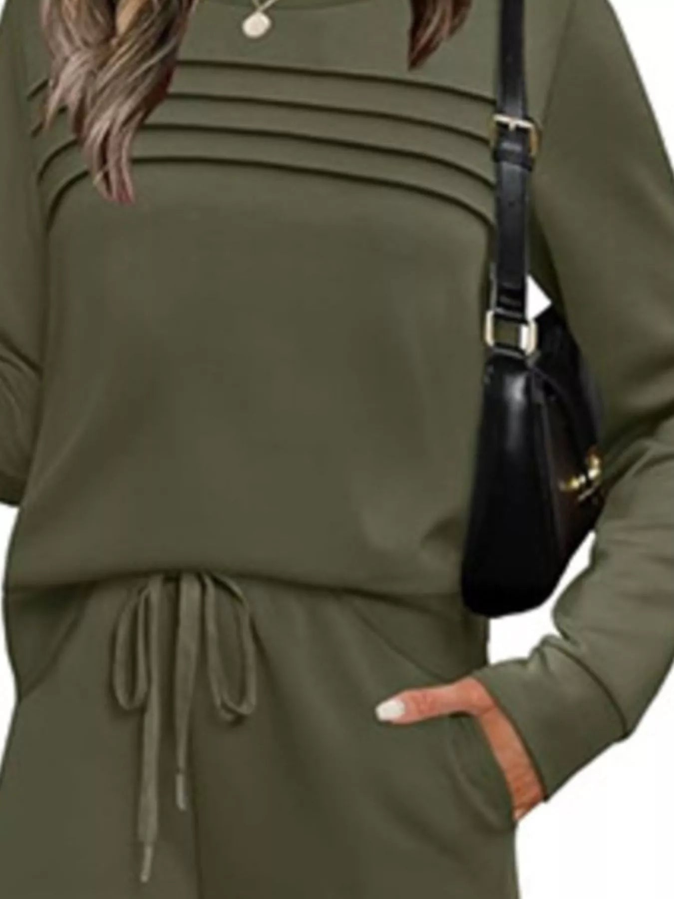 Full Size Casual Long Sleeve Top and Pants Set Plus Size - MAD RUFFI