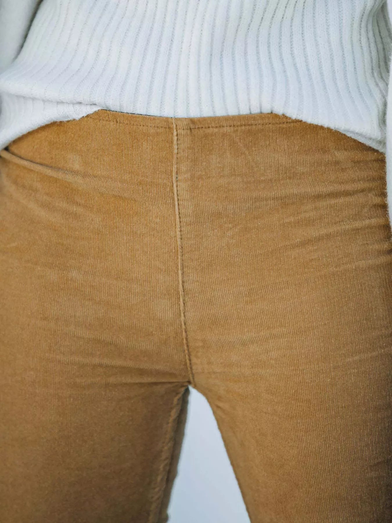 Full Size Corduroy Flare Pants Plus Size - MAD RUFFI