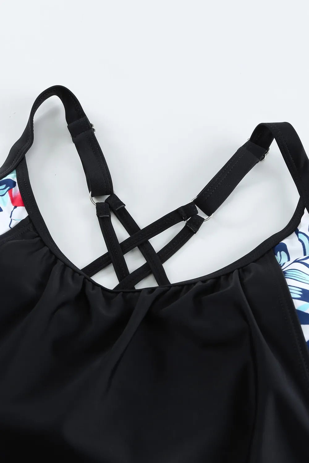 Full Size Crisscross Scoop Neck Tankini Set - MAD RUFFI