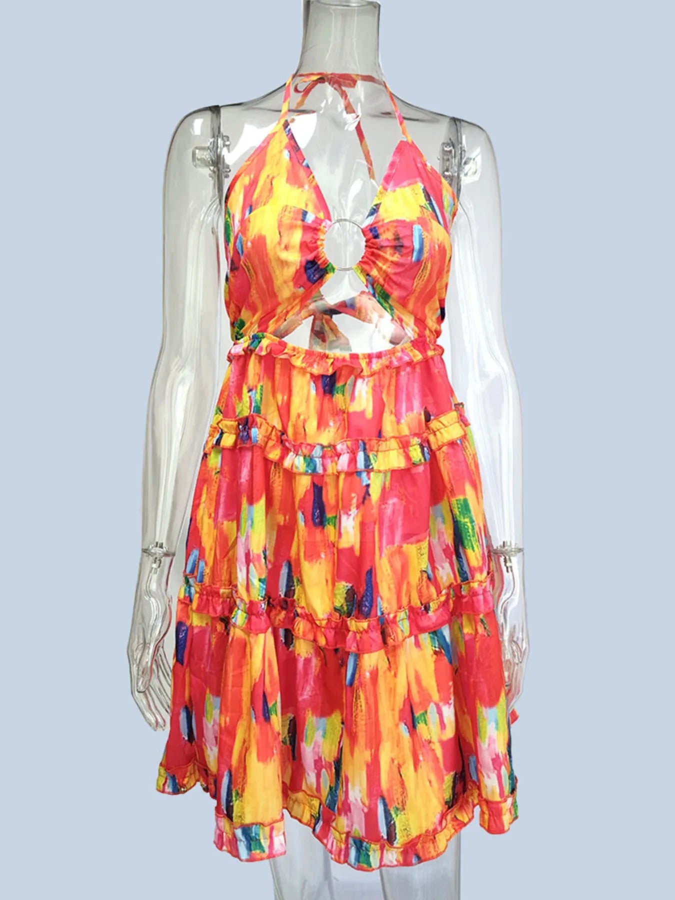 Full Size Cutout Halter Neck Cami Dress Plus Size - MAD RUFFI