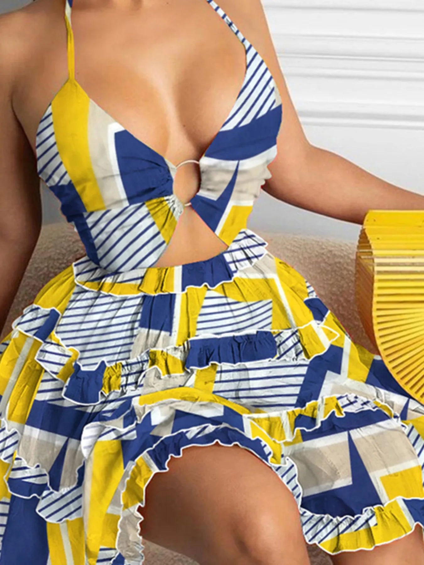 Full Size Cutout Halter Neck Cami Dress Plus Size - MAD RUFFI