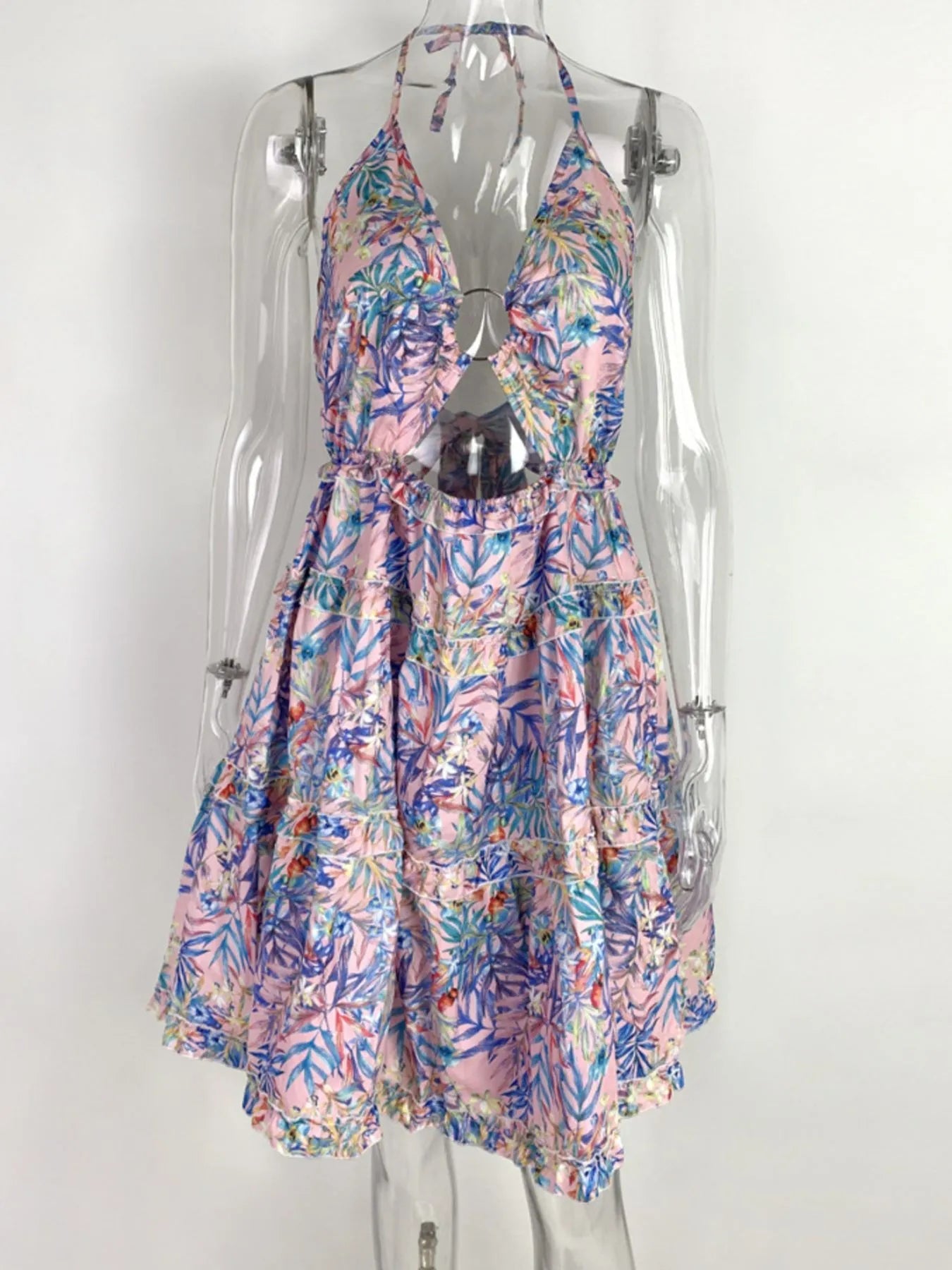 Full Size Cutout Halter Neck Cami Dress Plus Size - MAD RUFFI