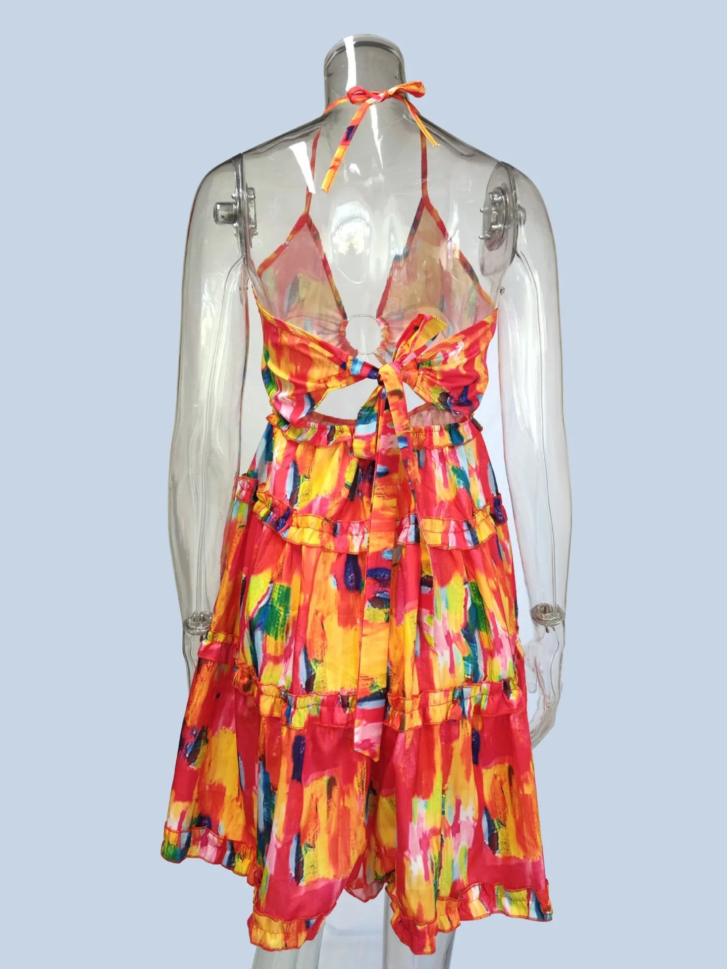 Full Size Cutout Halter Neck Cami Dress Plus Size - MAD RUFFI