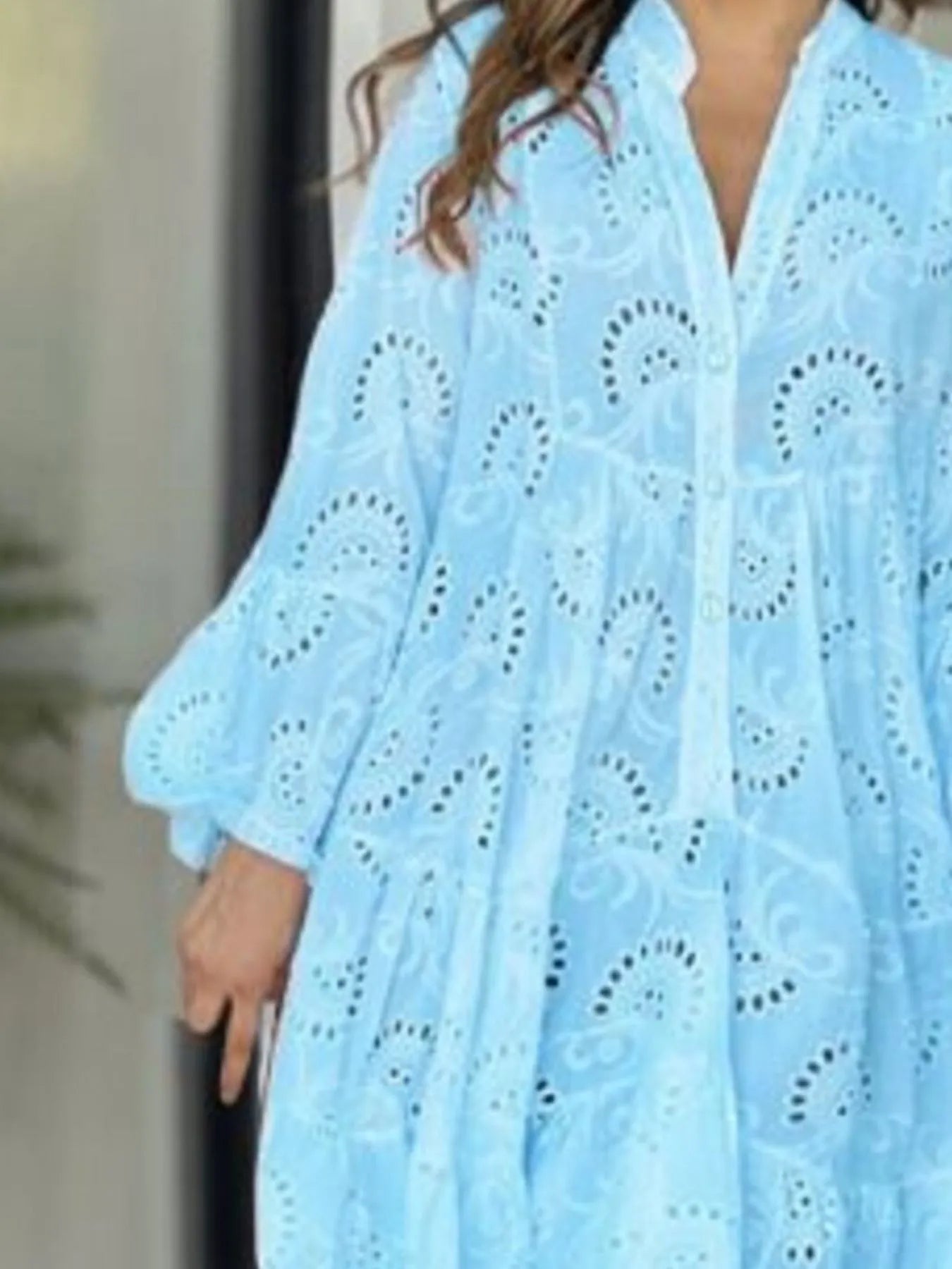 Full Size Eyelet Ruffled Hem Tiered Dress Plus Size - MAD RUFFI