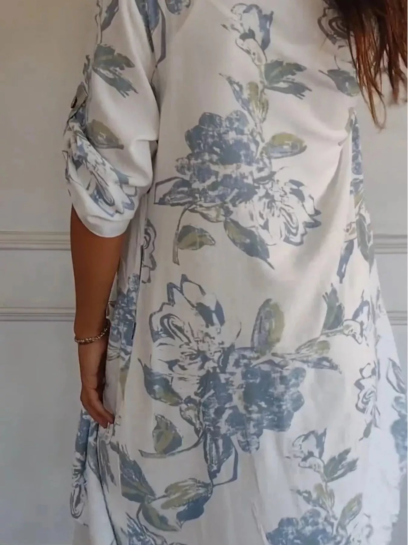 Full Size Floral Print Button - Up Shirt Dress Plus Size - MAD RUFFI