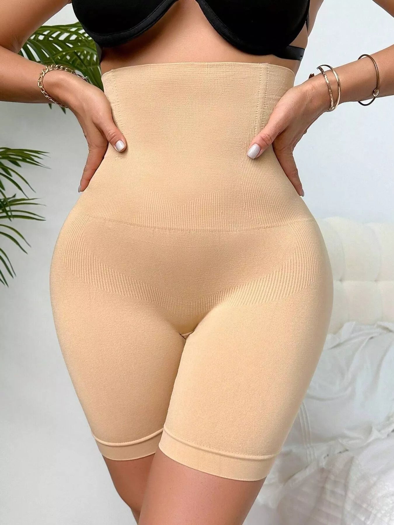 Full Size High Waist Compression Slimming Leggings Plus Size - MAD RUFFI