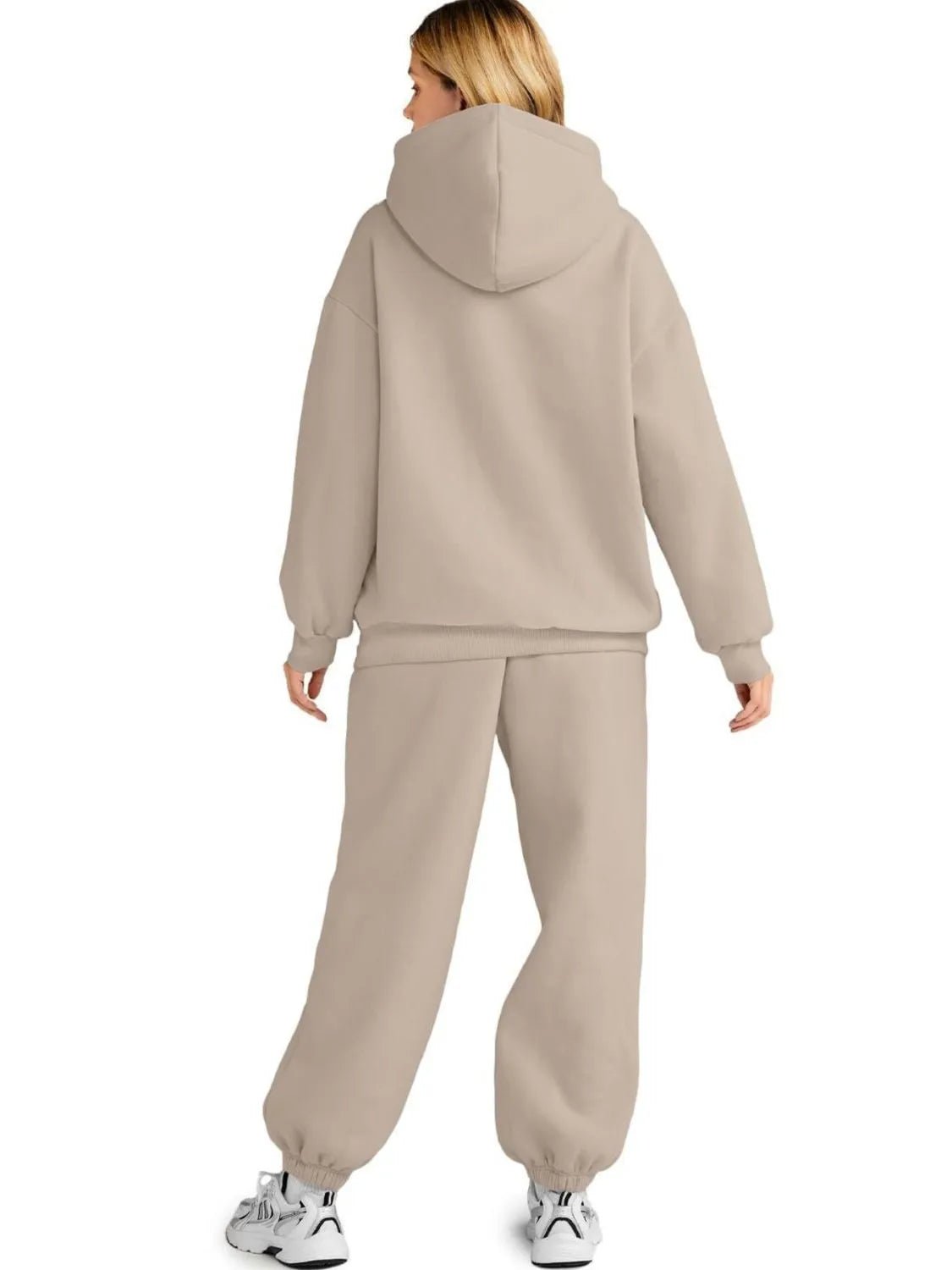Full Size Kangaroo Pocket Hoodie and Joggers Set Plus Size - MAD RUFFI