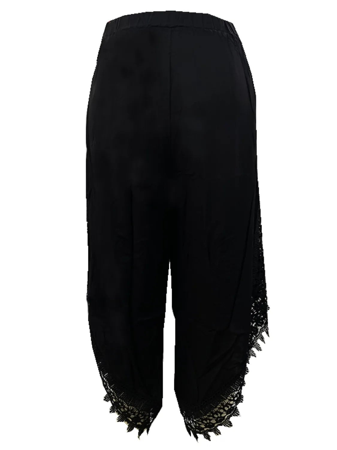 Full Size Lace Detail Wide Leg Pants Plus Size - MAD RUFFI