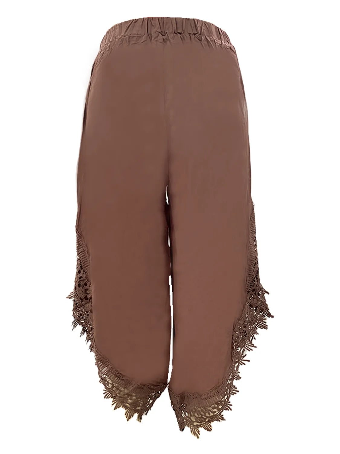 Full Size Lace Detail Wide Leg Pants Plus Size - MAD RUFFI