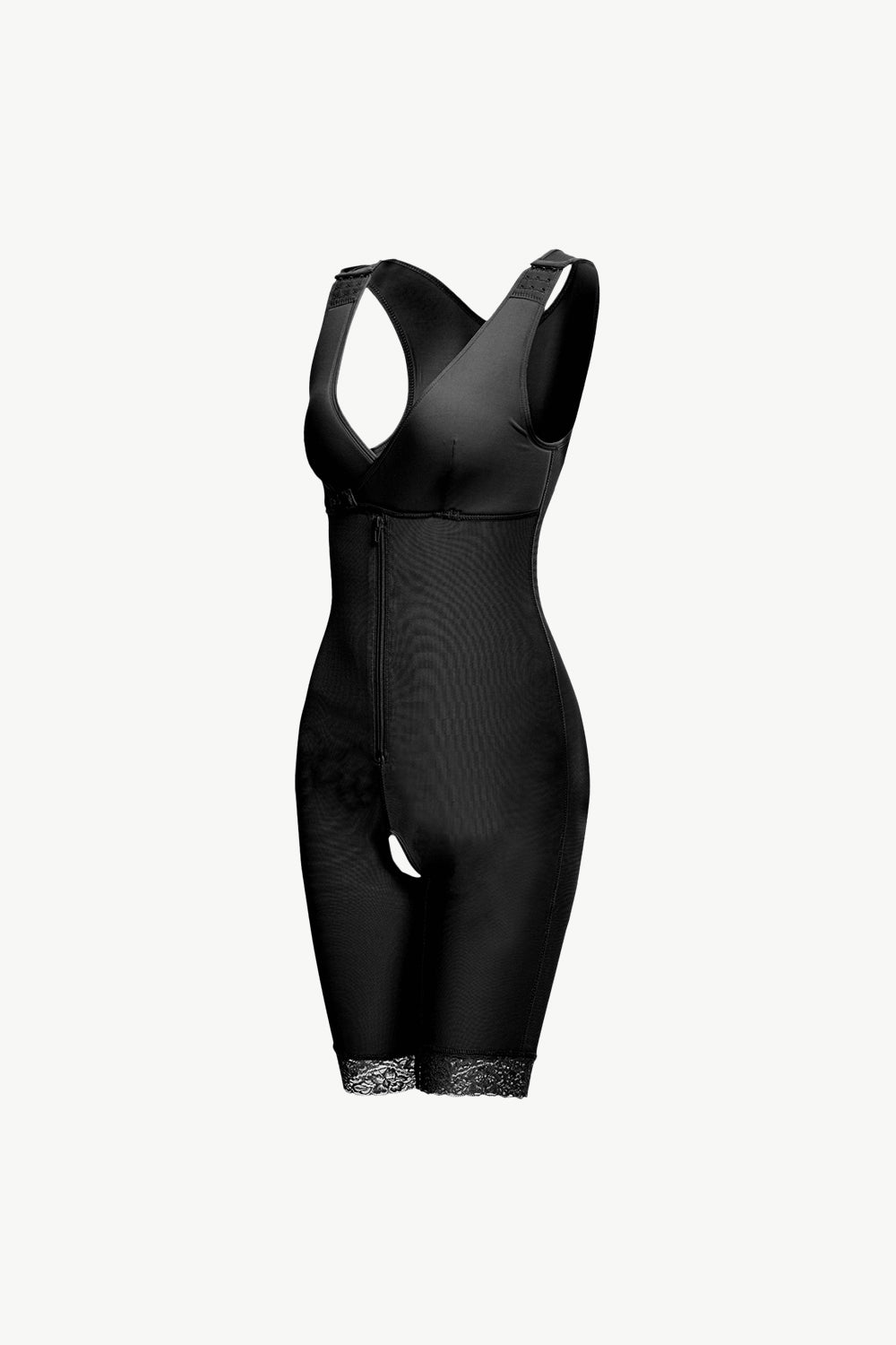Full Size Lace Trim Shapewear with Zipper - MAD RUFFI