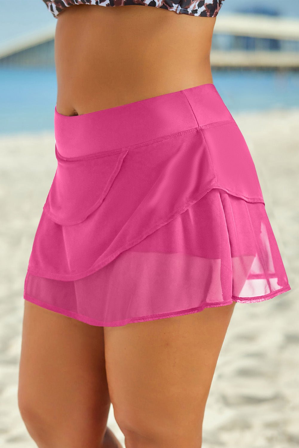 Full Size Layered Swim Skirt - MAD RUFFI