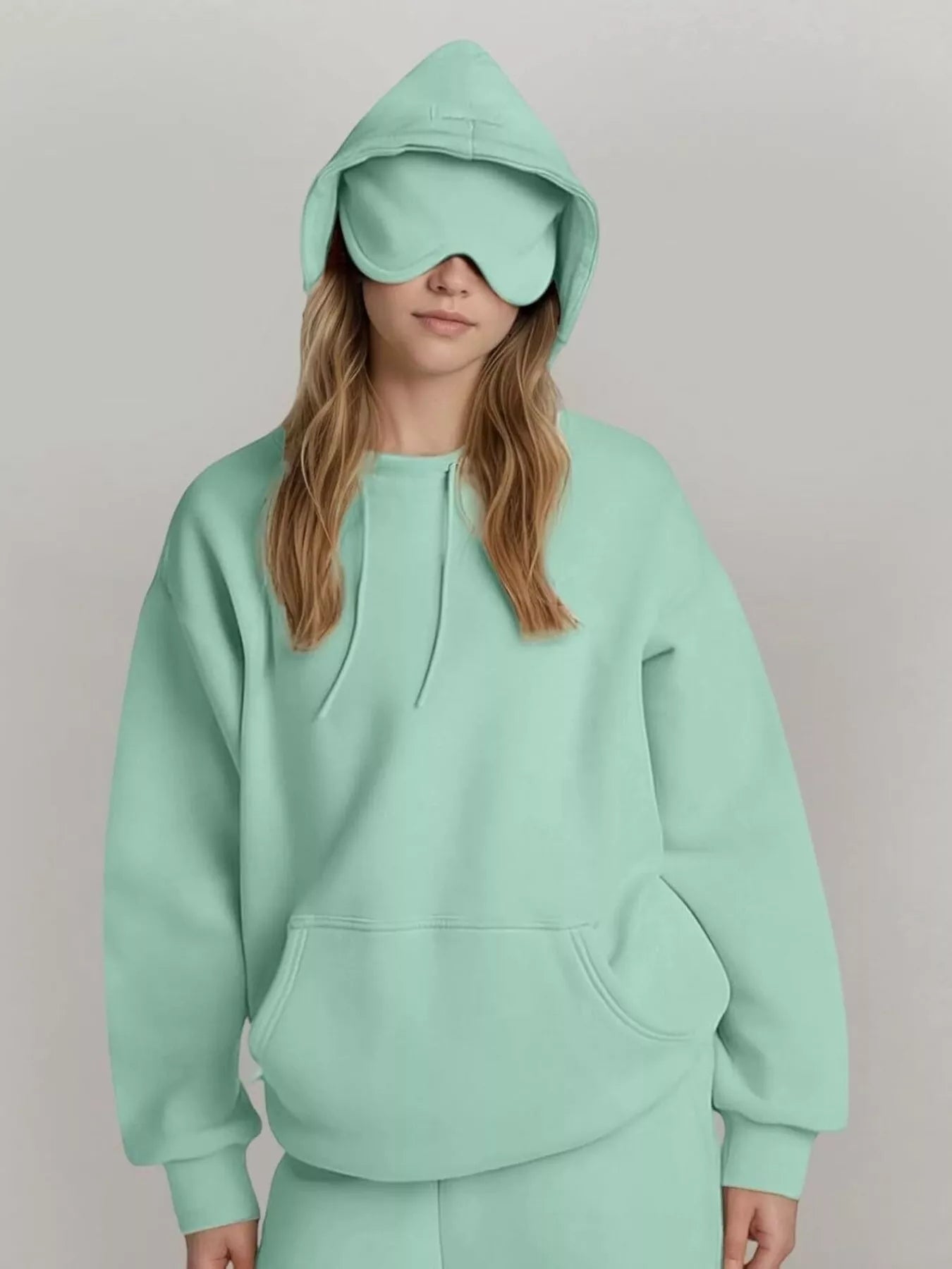 Full Size Oversized Kangaroo Pocket Long Sleeve Hoodie Plus Size - MAD RUFFI