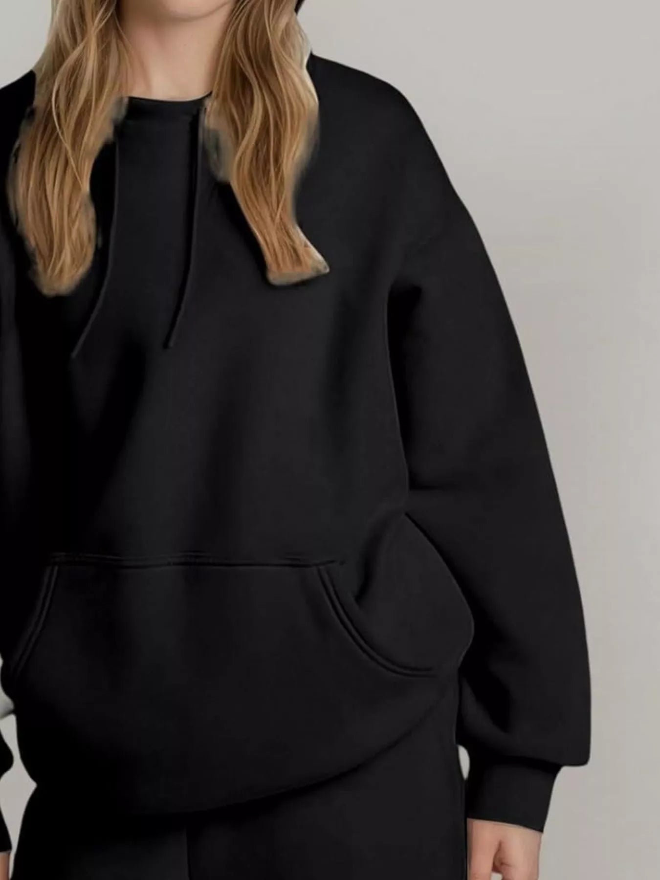 Full Size Oversized Kangaroo Pocket Long Sleeve Hoodie Plus Size - MAD RUFFI