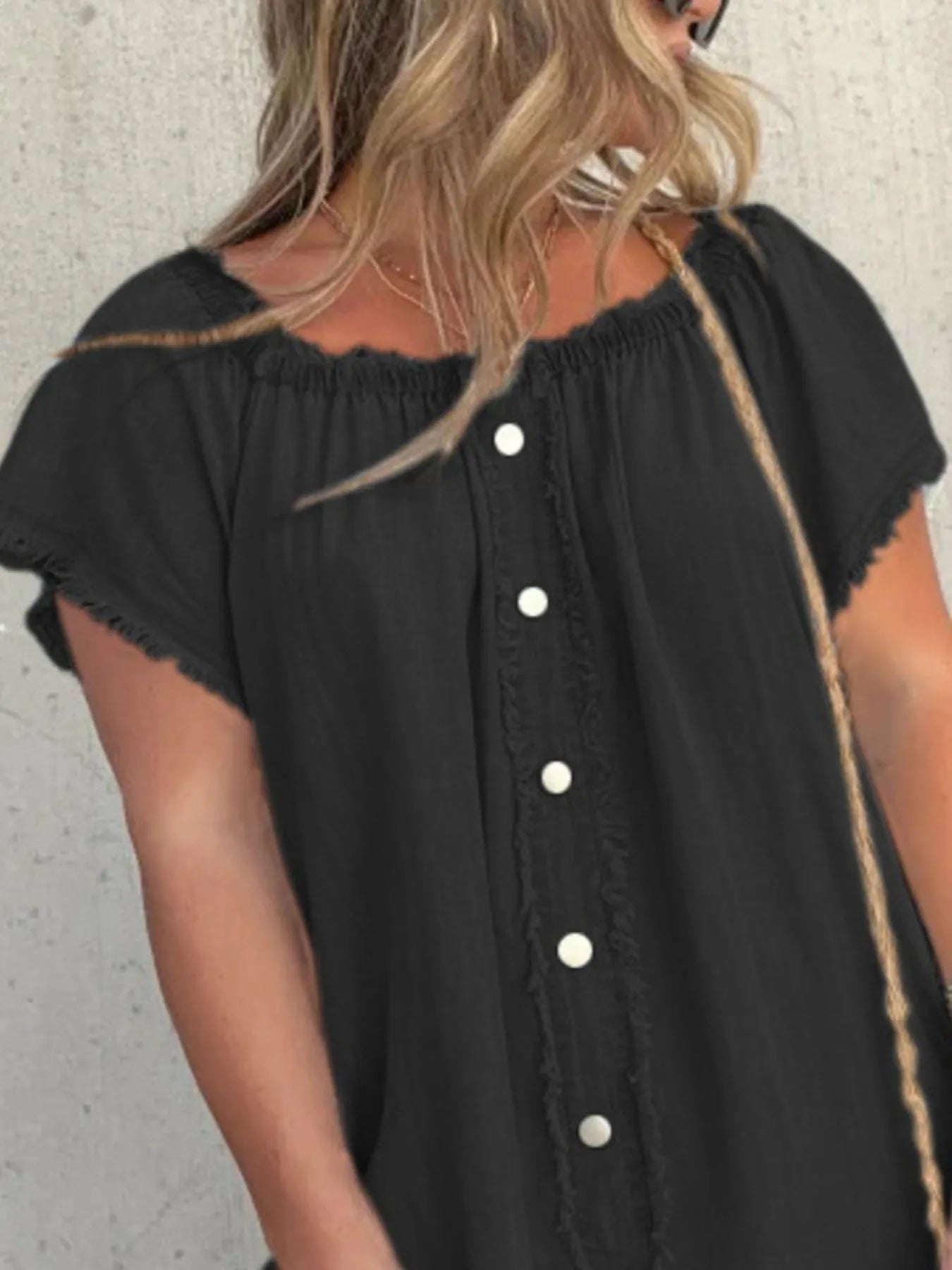 Full Size Raw Hem Mini Denim Dress Plus Size - MAD RUFFI