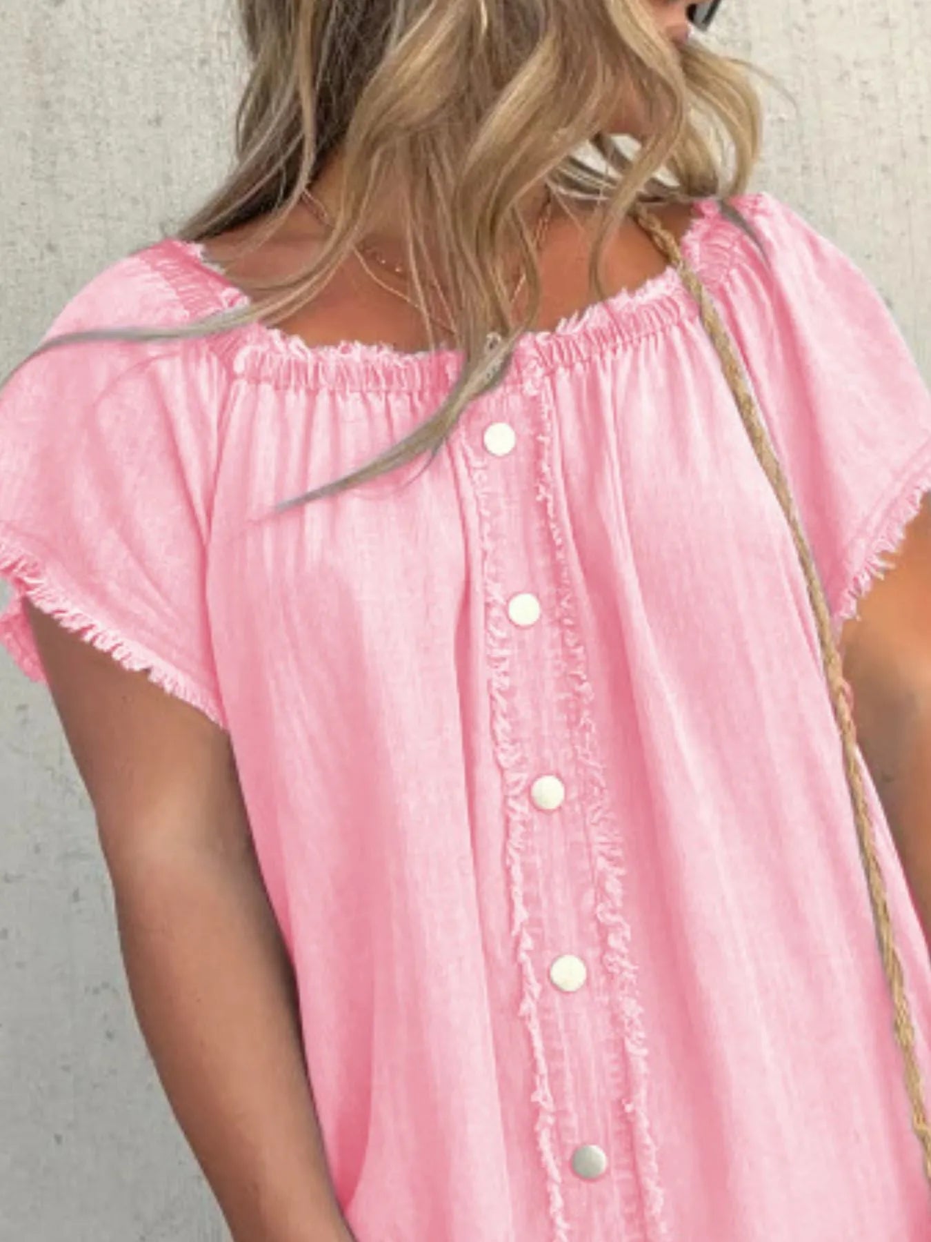 Full Size Raw Hem Mini Denim Dress Plus Size - MAD RUFFI