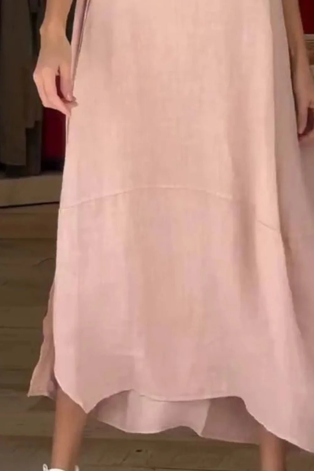 Full Size Relaxed Fit Short Sleeves Dress Plus Size - MAD RUFFI