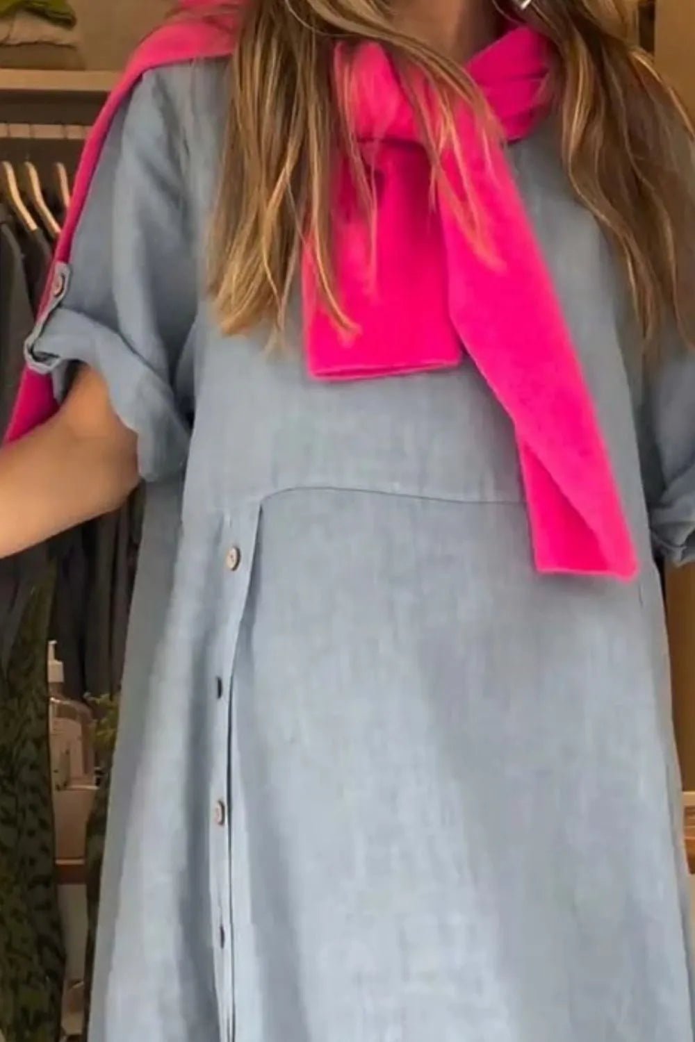 Full Size Relaxed Fit Short Sleeves Dress Plus Size - MAD RUFFI