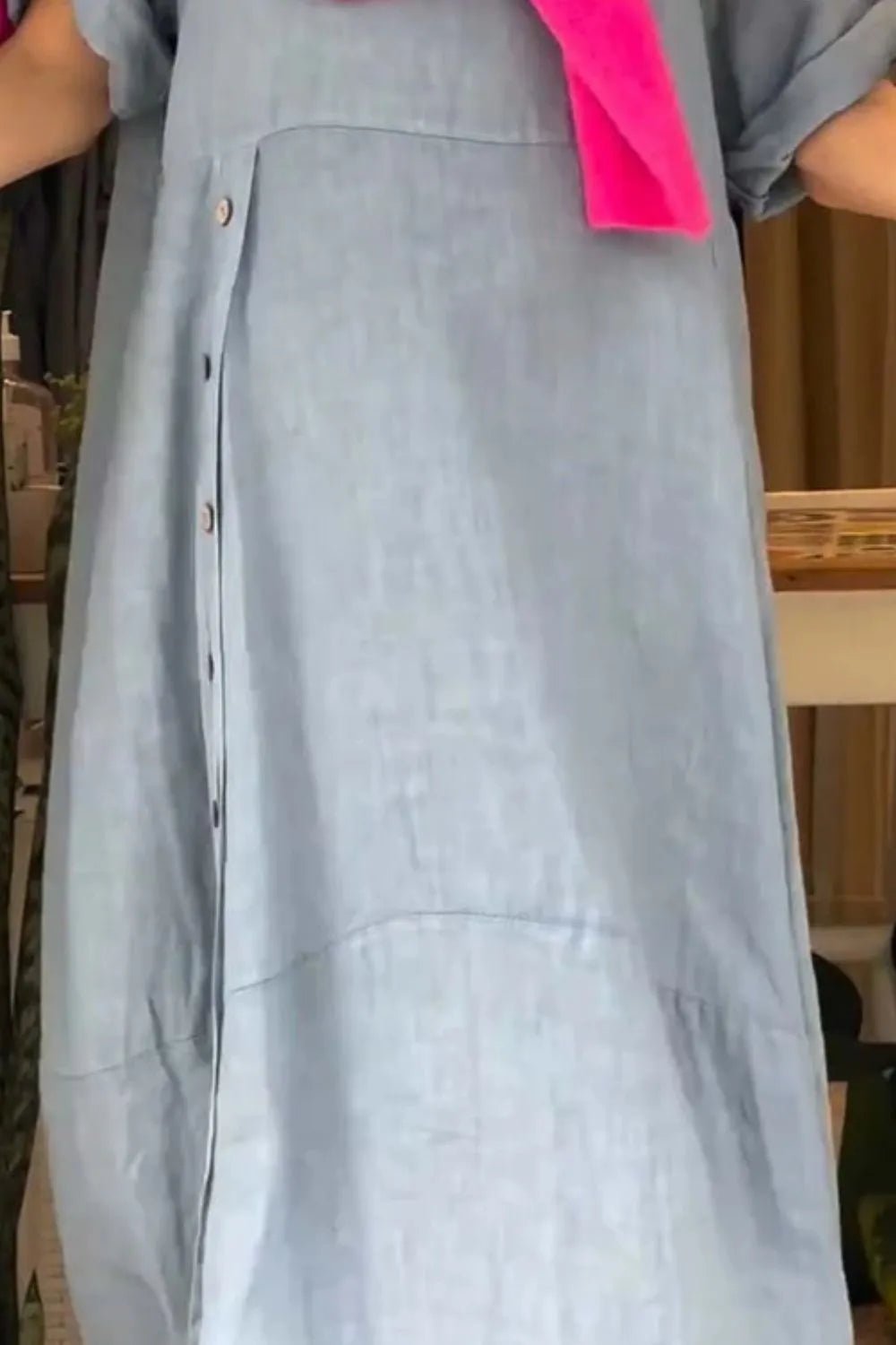 Full Size Relaxed Fit Short Sleeves Dress Plus Size - MAD RUFFI