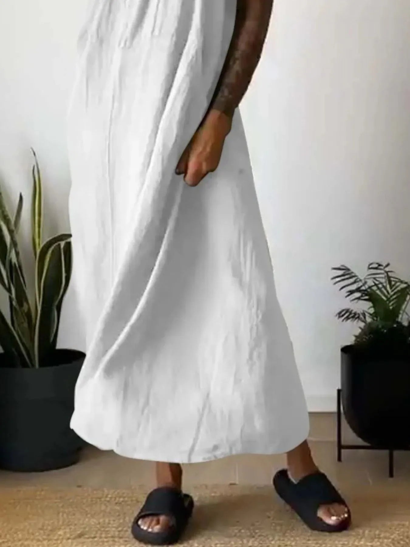 Full Size Ruched Cami Maxi Dress with Pockets Plus Size - MAD RUFFI