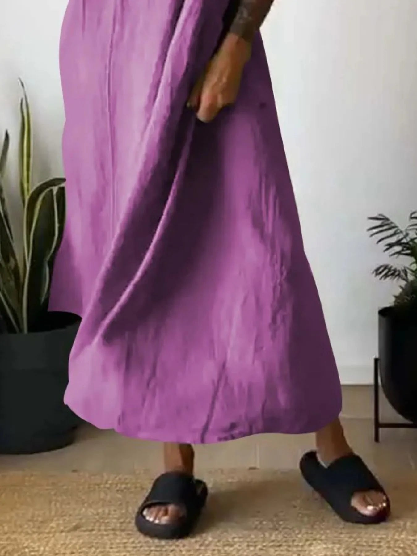 Full Size Ruched Cami Maxi Dress with Pockets Plus Size - MAD RUFFI