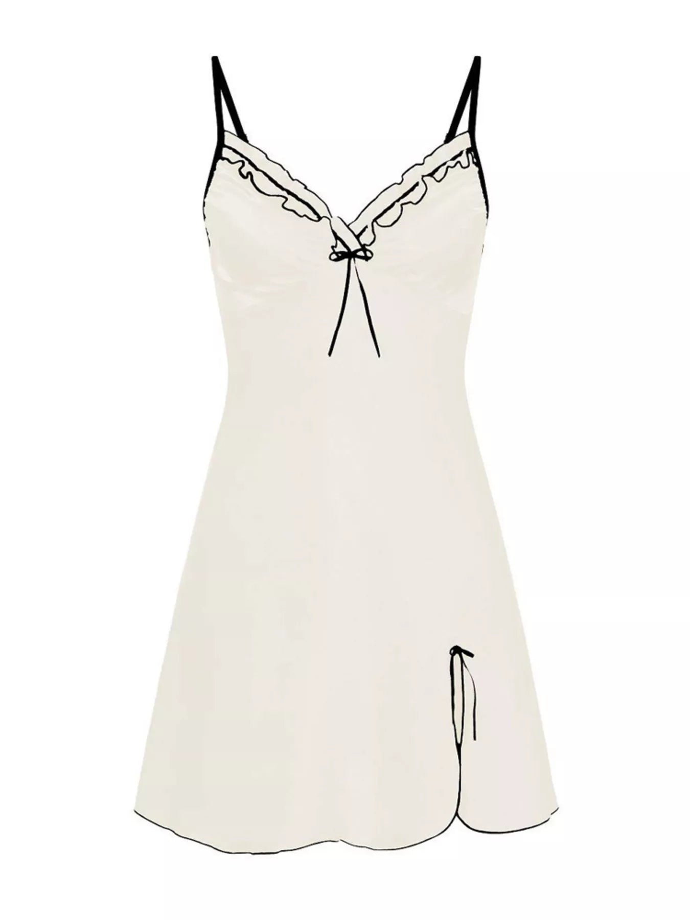 Full Size Satin Lace Trimmed Mini Slip Dress Plus Size - MAD RUFFI