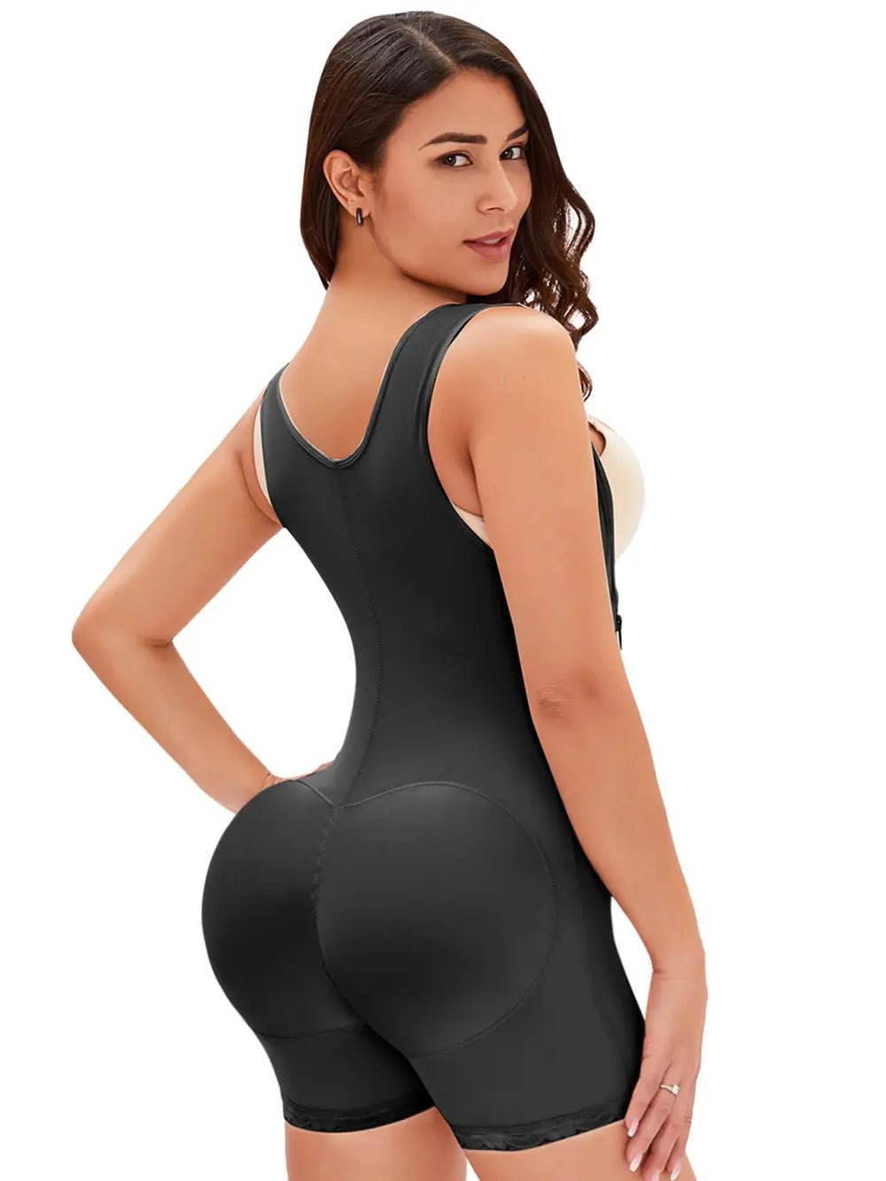 Full Size Side Zip Up Wide Strap Shapewear - MAD RUFFI