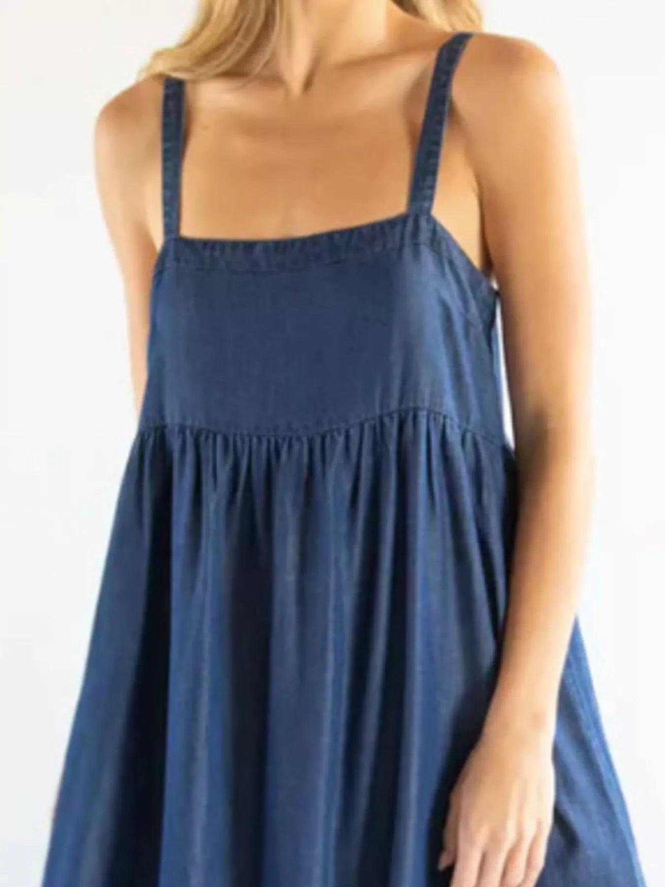 Full Size Square Neck Cami Dress with Side Slit Plus Size - MAD RUFFI