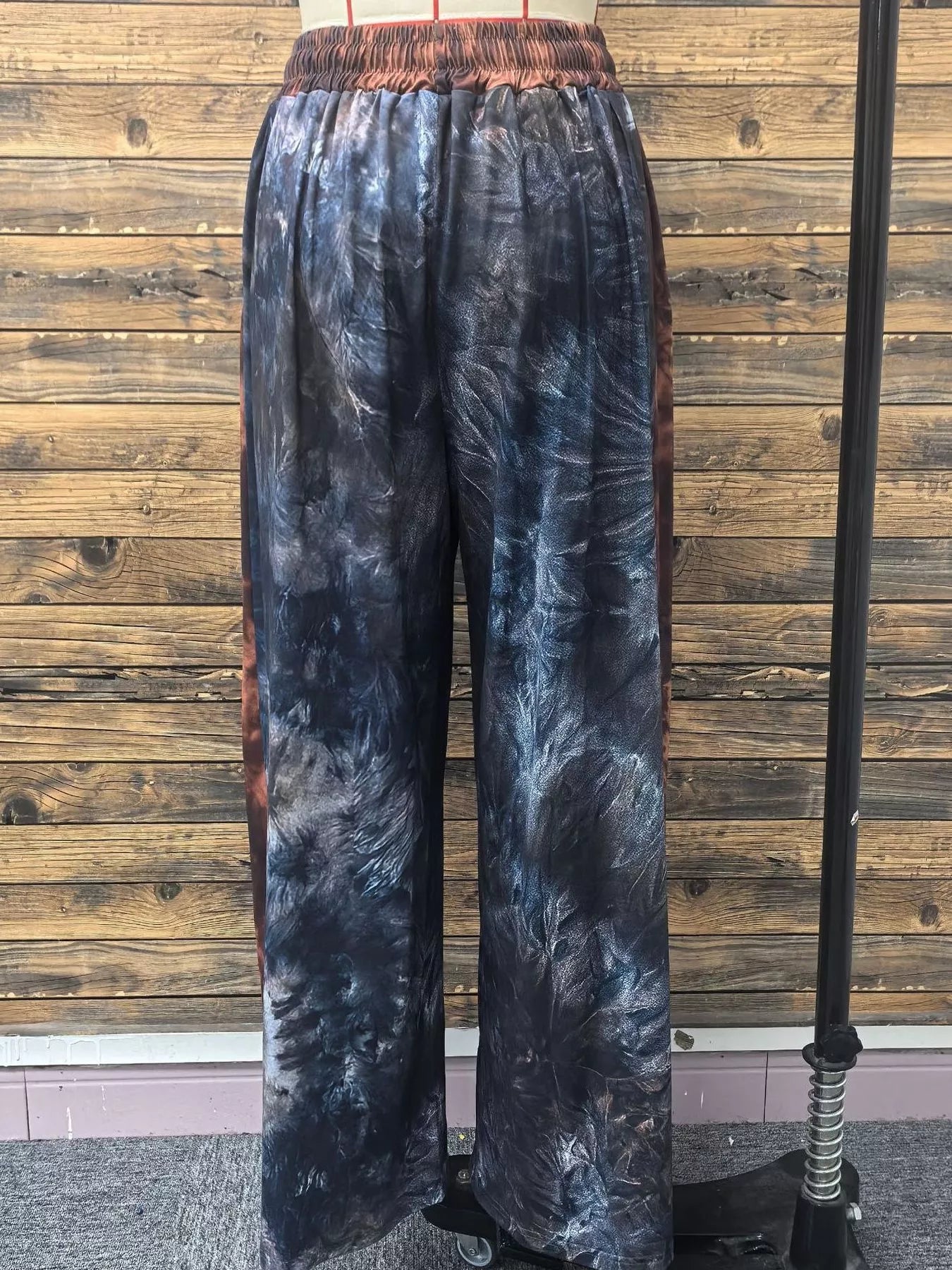 Full Size Tie - Dye Wide Leg Casual Pants Plus Size - MAD RUFFI