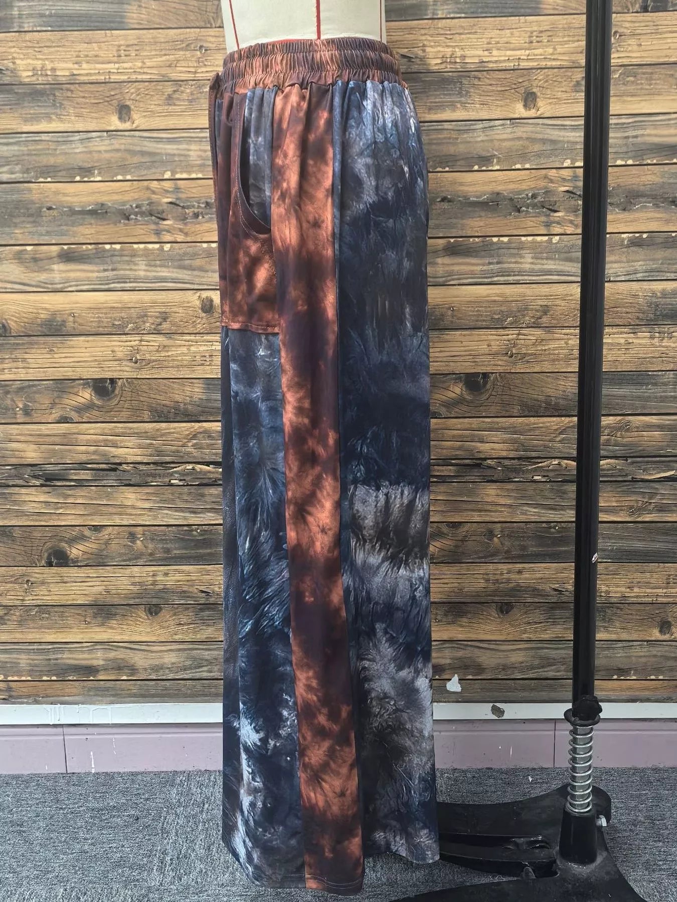 Full Size Tie - Dye Wide Leg Casual Pants Plus Size - MAD RUFFI