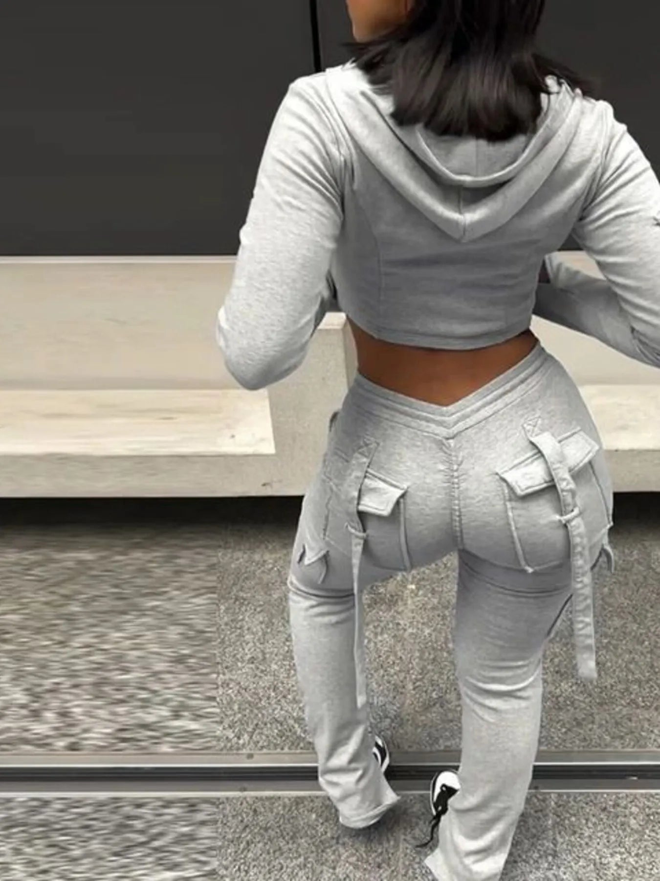 Full Size Zip Up Long Sleeve Hooded Top and Cargo Pants Set Plus Size - MAD RUFFI