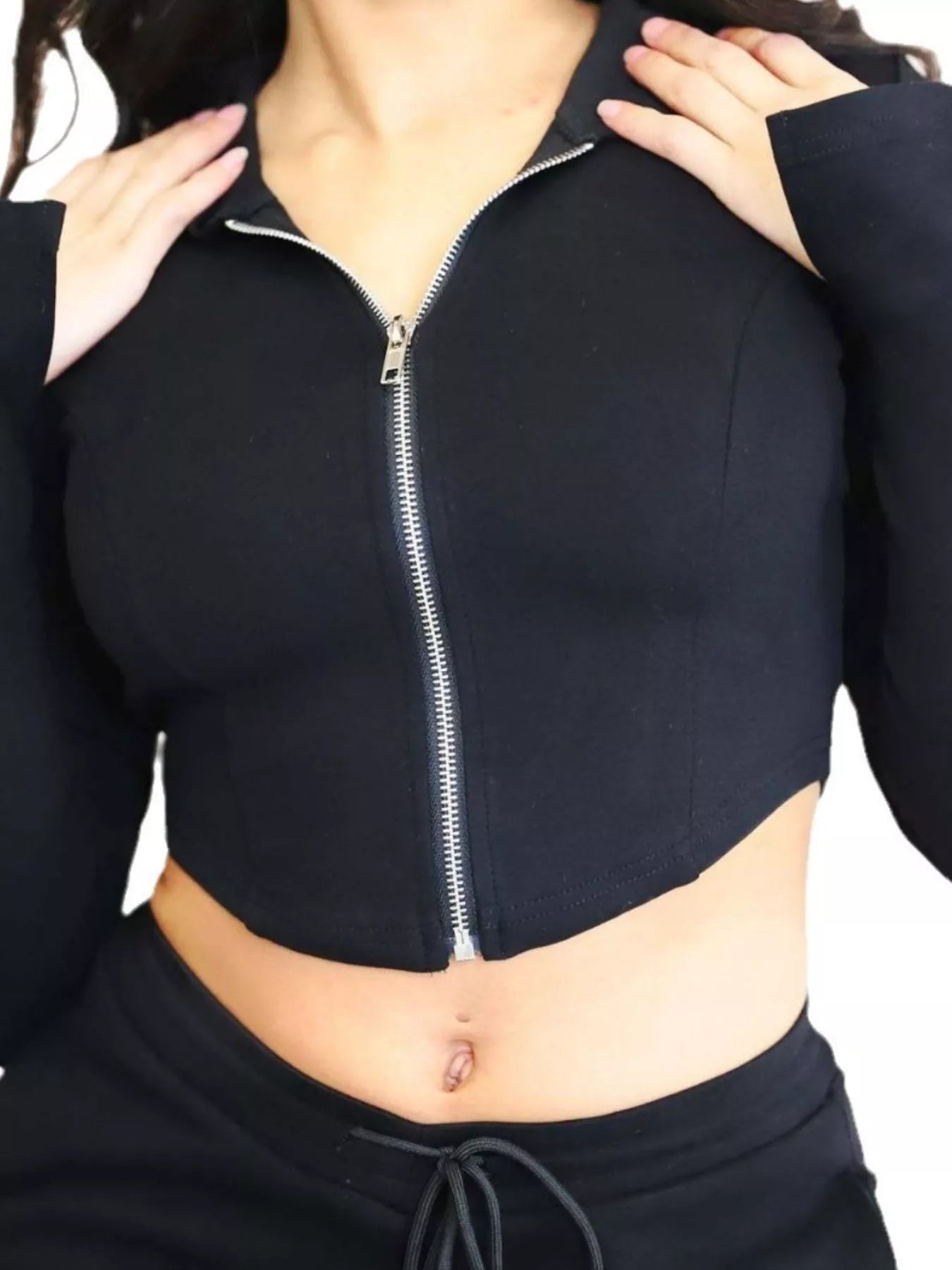 Full Size Zip Up Long Sleeve Hooded Top and Cargo Pants Set Plus Size - MAD RUFFI