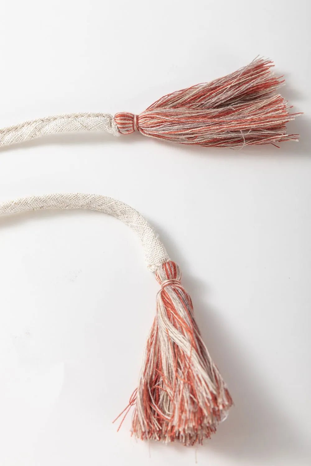 Geometric Embroidered Short Sleeve Tassel Tie Neck Blouse - MAD RUFFI