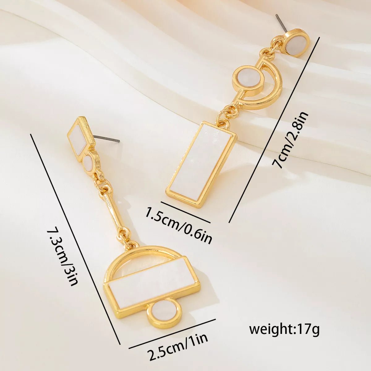 Geometric Gold Chain Drop Earrings - MAD RUFFI