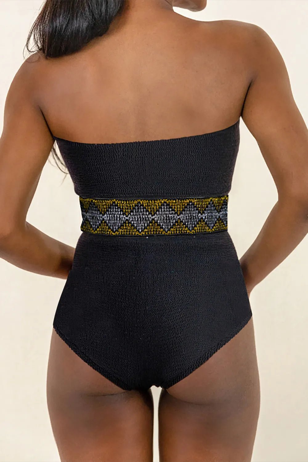 Geometric Tube Sleeveless One - Piece Swimwear - MAD RUFFI
