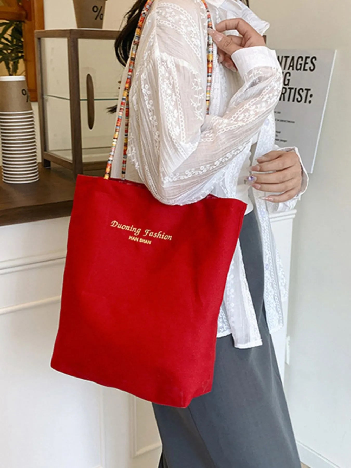 Gingham Pattern Tote Bag - MAD RUFFI