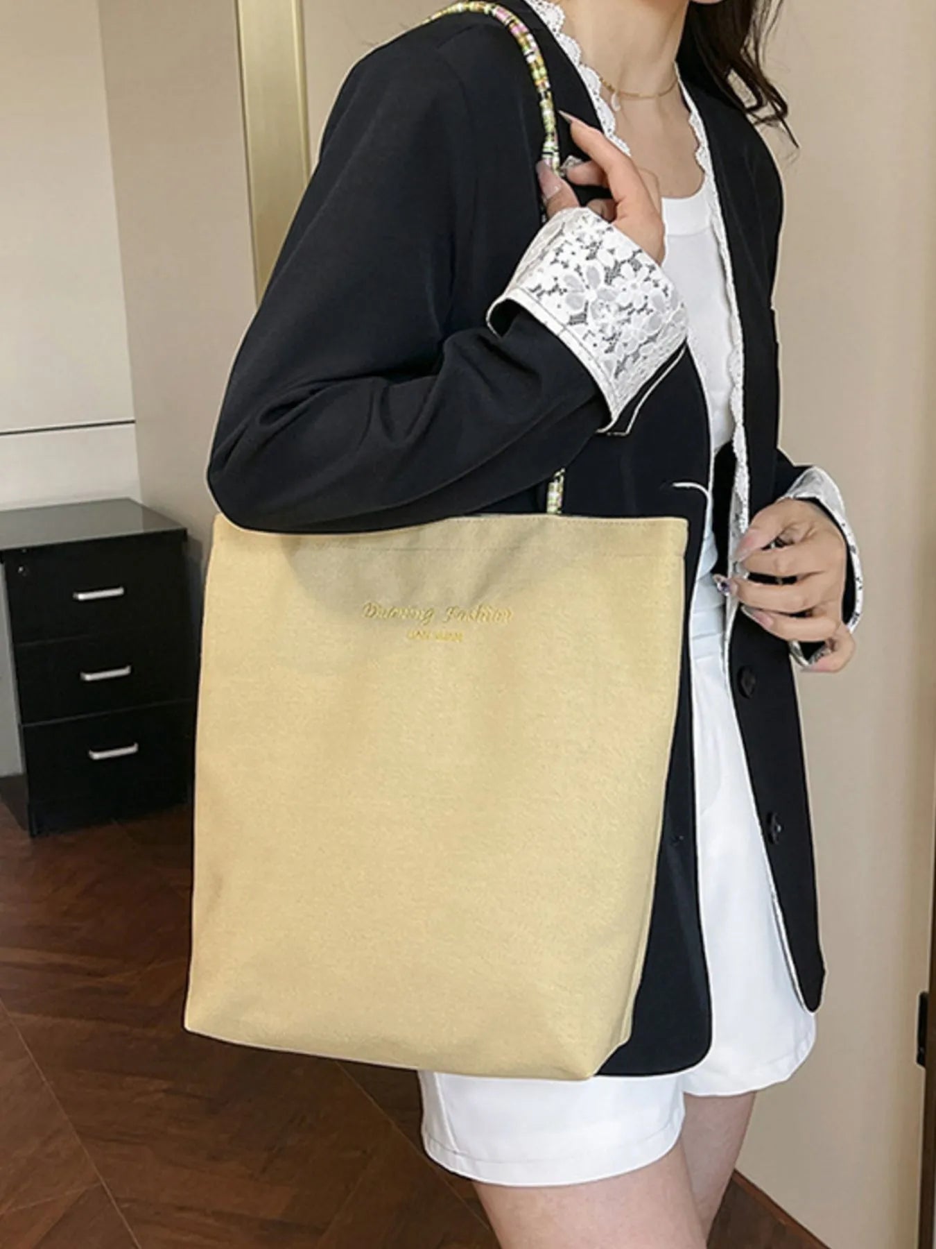 Gingham Pattern Tote Bag - MAD RUFFI