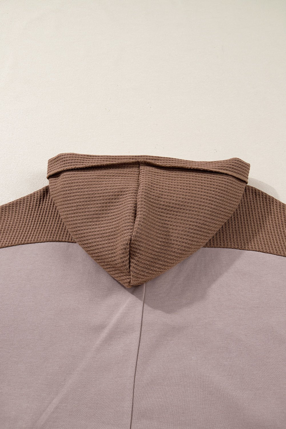 Goat Waffle Patchwork Exposed Seam Oversized Hoodie - MAD RUFFI