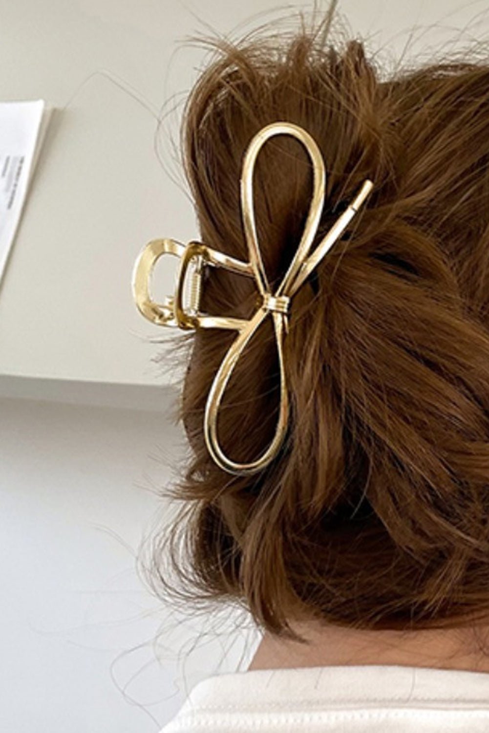 Gold Casual Bowknot Shape Metal Claw Clip - MAD RUFFI