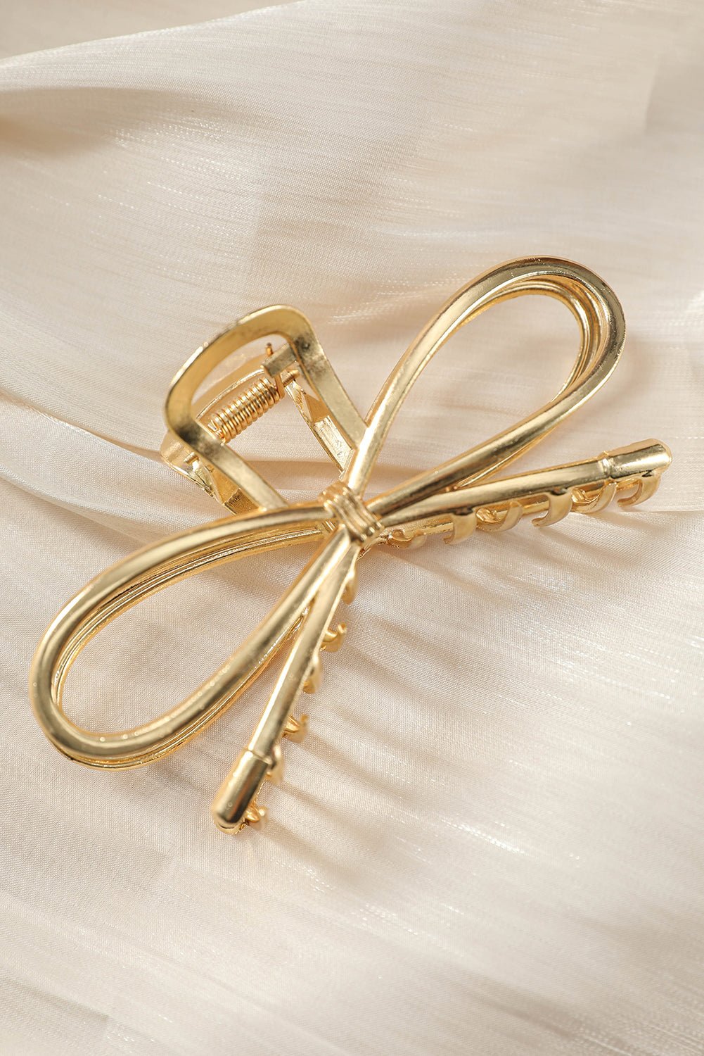 Gold Casual Bowknot Shape Metal Claw Clip - MAD RUFFI